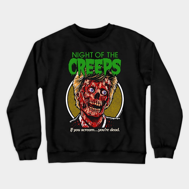 Night Of The Creeps, horror, 80s, cult classic Crewneck Sweatshirt by PeligroGraphics